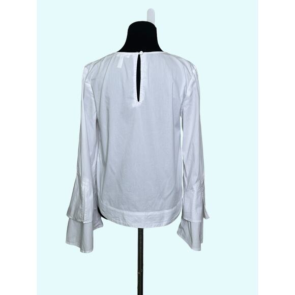 Leith white long bell sleeves blouse size small - Picture 2 of 14